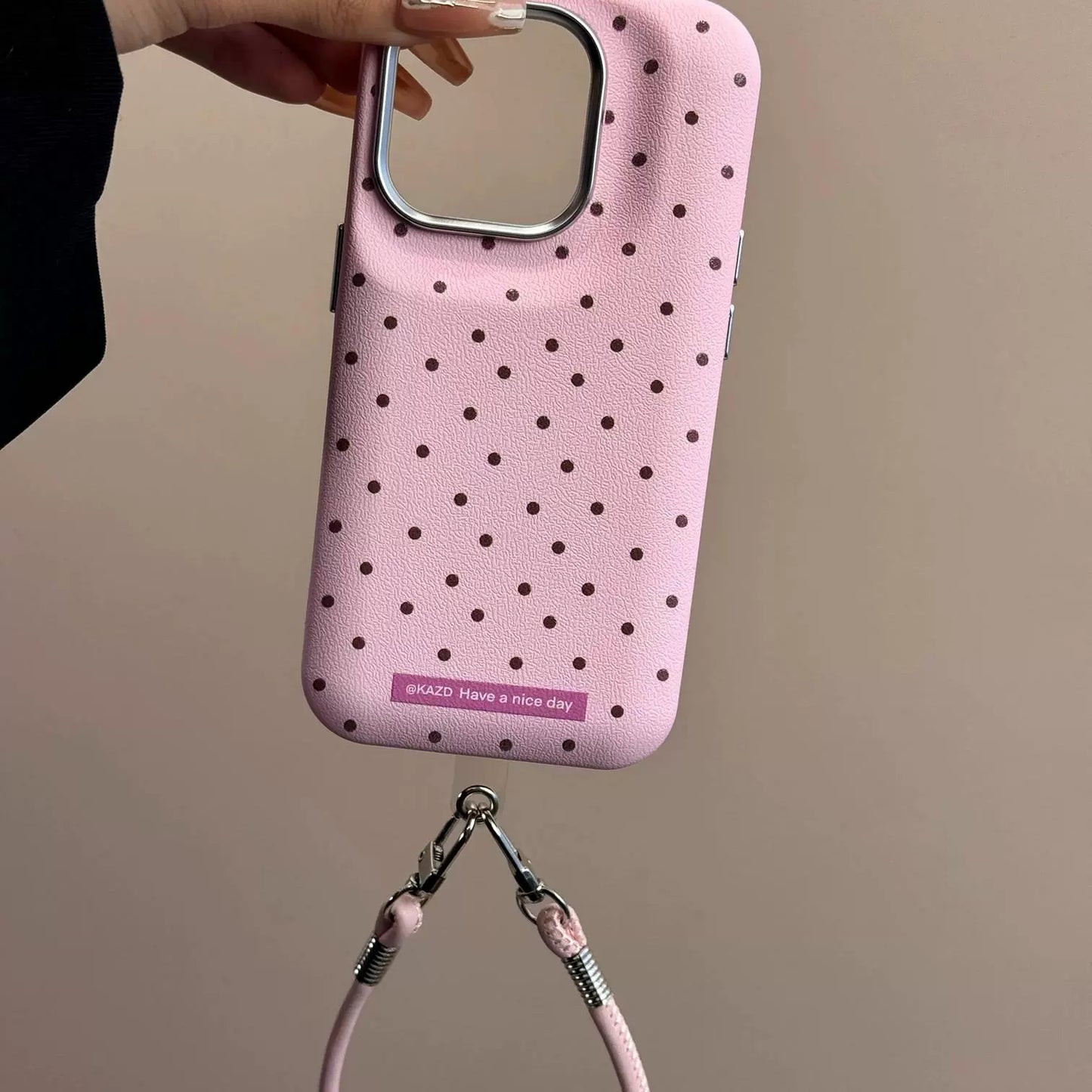 Solid Color Polka Dot Drum Bag Cute Sweet Phone Case Suitable for iPhone16 iPhone15 iPhone14 iPhone13